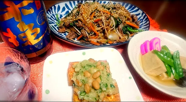 プルコギ
 厚揚げ おろし納豆
 高野豆腐煮物|びせんさん