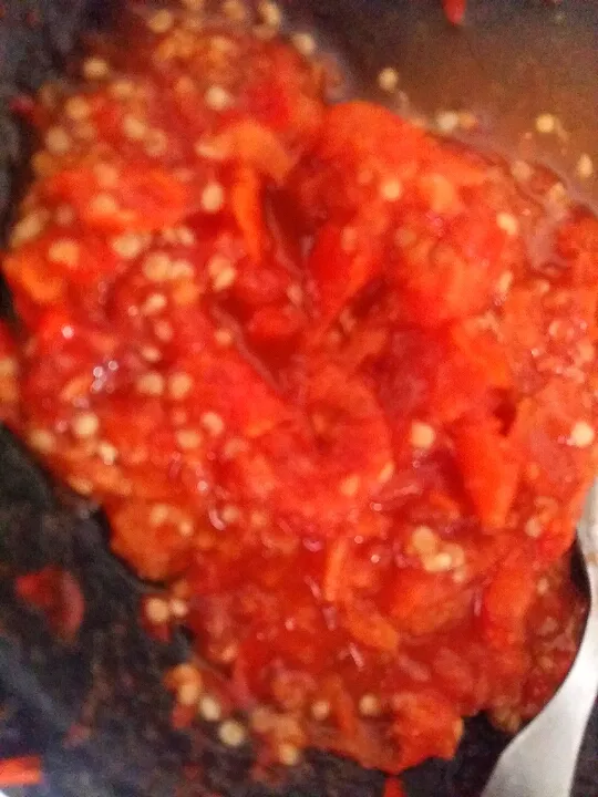 Snapdishの料理写真:sambal cabai tomat|kukiz_bebeさん