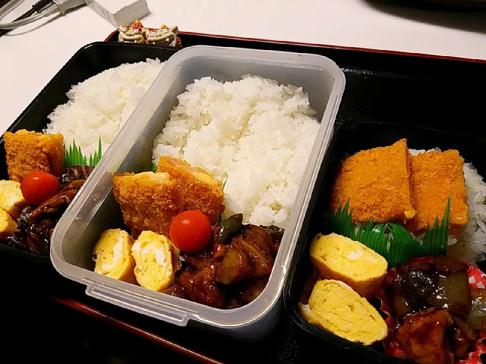 夫弁当、息子弁当、娘弁当|みどりさん