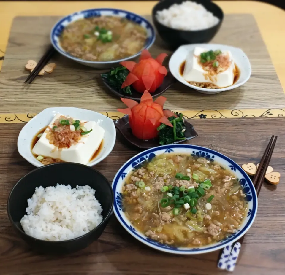 Snapdishの料理写真:麻婆白菜＆春雨～夕飯|チムニーさん