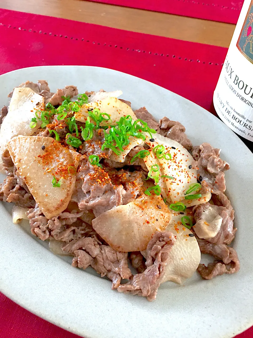 大根と牛肉のマヨ醤油炒め🍀|おかちさん