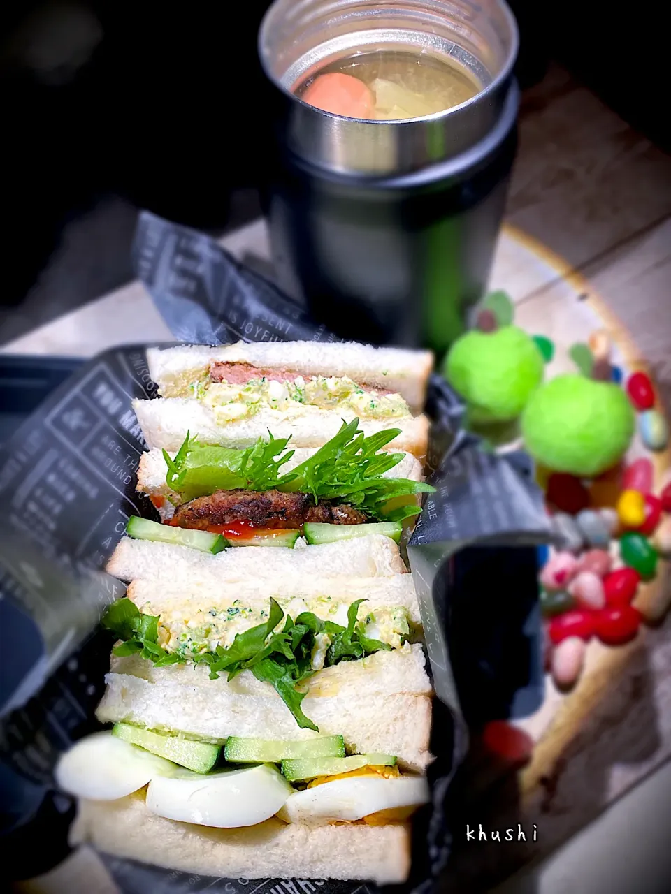 仕上げのお味噌香る和風ポトフ🍲とサンドイッチ🥪の小僧弁当🍱|KOZUEさん