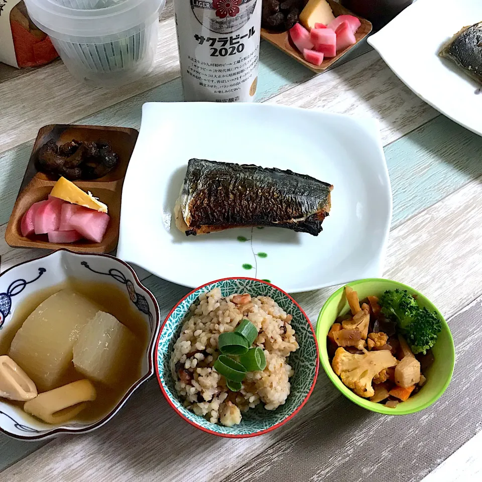 海鮮三昧定食　さわら西京焼き、タコ飯、いか大根、鰻肝、ラタトュイユ鰹節風味|SERINOさん