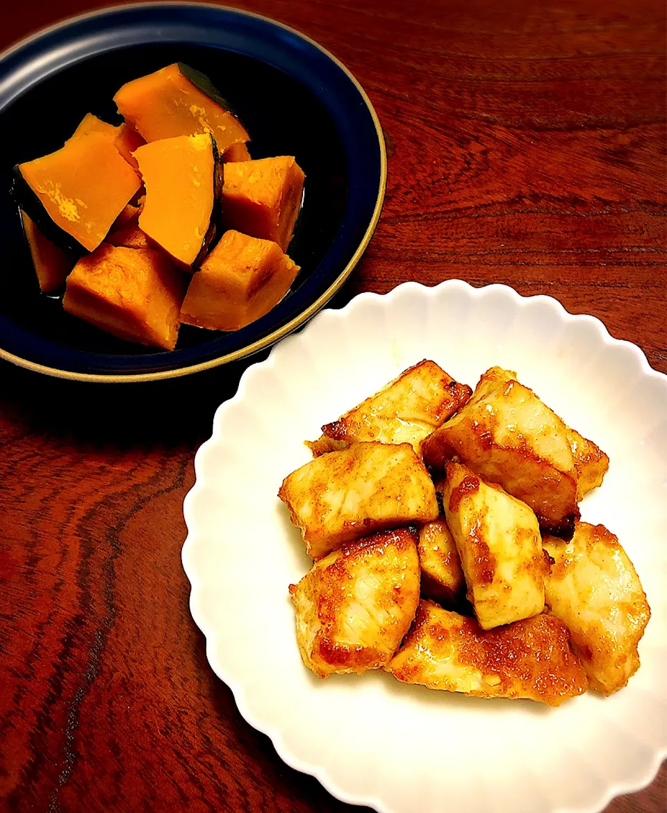 めかじきのカレー竜田揚げ&かぼちゃの煮物|Na_oさん