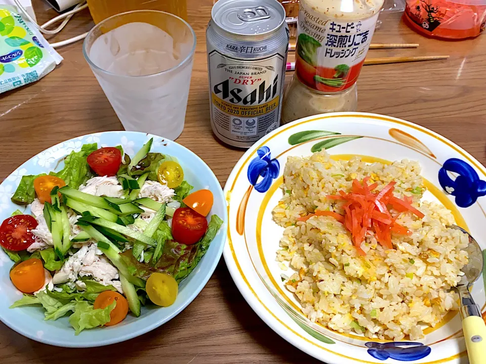 炒飯、棒棒鶏サラダ🥗|ゆーママさん