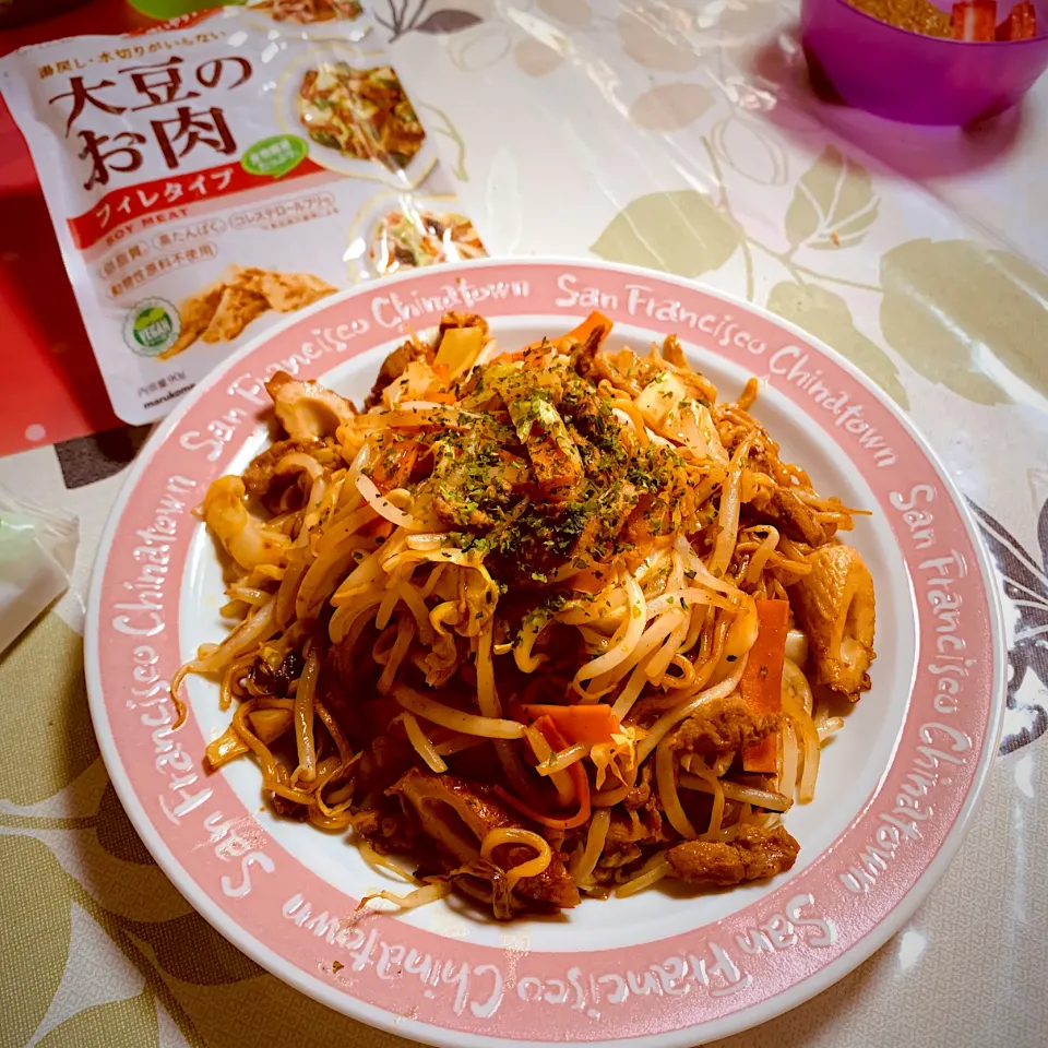 大豆のお肉で焼きそば❣️|あいあいさん