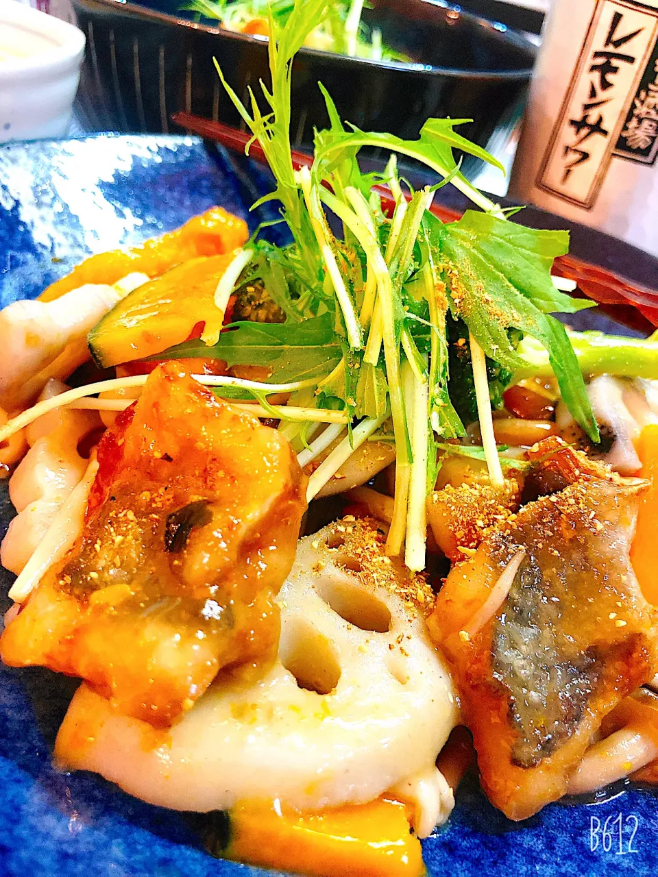 鯵と根菜の生姜餡山椒がけ🍻✨😊|ゆかこさん