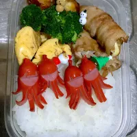 Snapdishの料理写真:モヤシの肉巻きとちくわチーズのお弁当♪|こーやさん