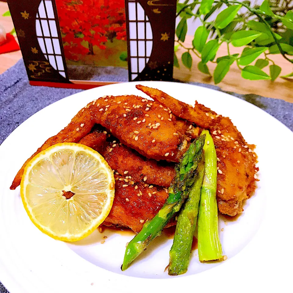 🍗手羽先の甘辛揚げ〜😚　　いただきまーす。😋|Sの食卓さん