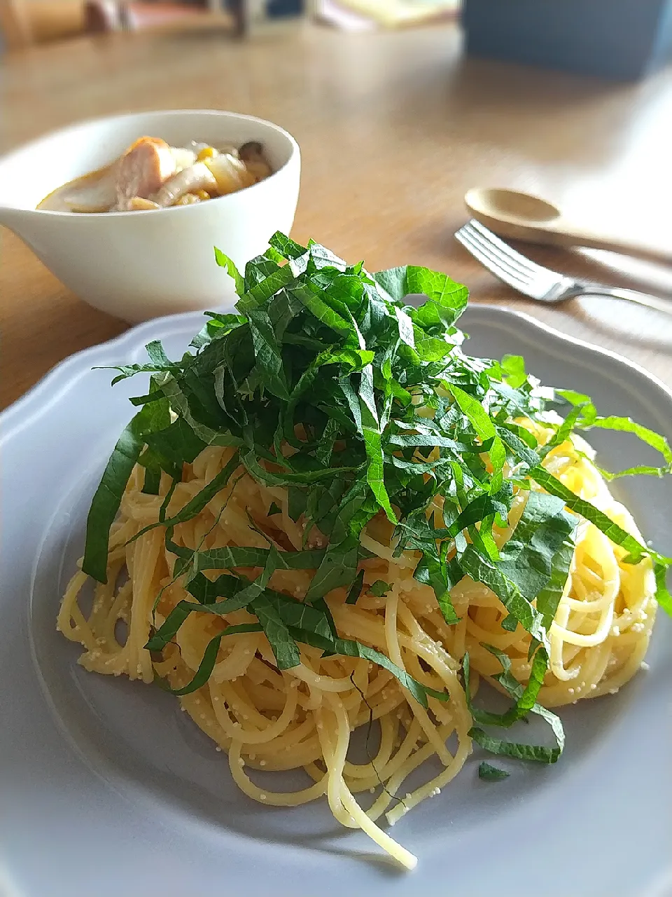 たらこパスタでランチ|まきごろうさん