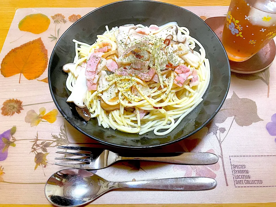 きのことベーコンの簡単和風パスタ|江口笑湖さん