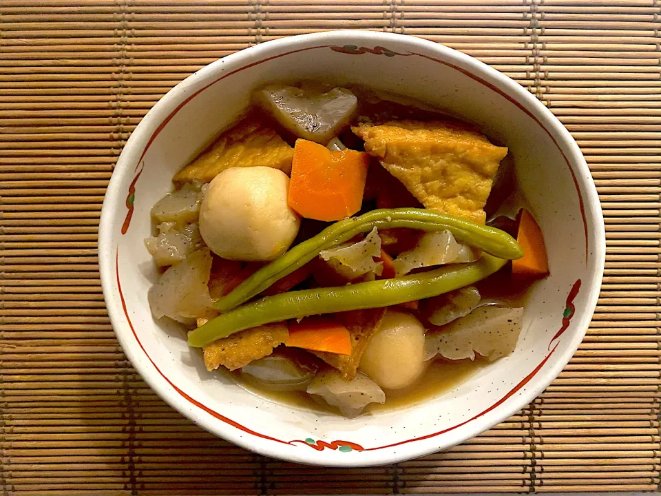 厚揚げ、里芋、ちぎり蒟蒻の煮物|Megさん