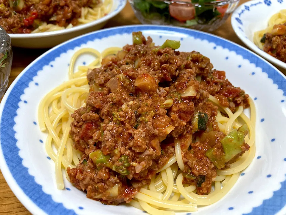 Snapdishの料理写真:＊ミートソーススパゲッティー🍝＊|＊抹茶＊さん