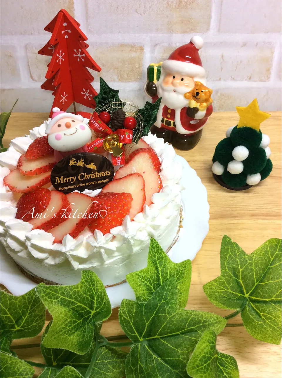 イチゴ🍓のクリスマスケーキ🎂🌲🎅|あみさん