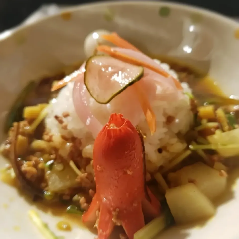 生姜であたたまる牛豚キーマカレーwithタコさんウインナー🐙|ふじわらたくやさん