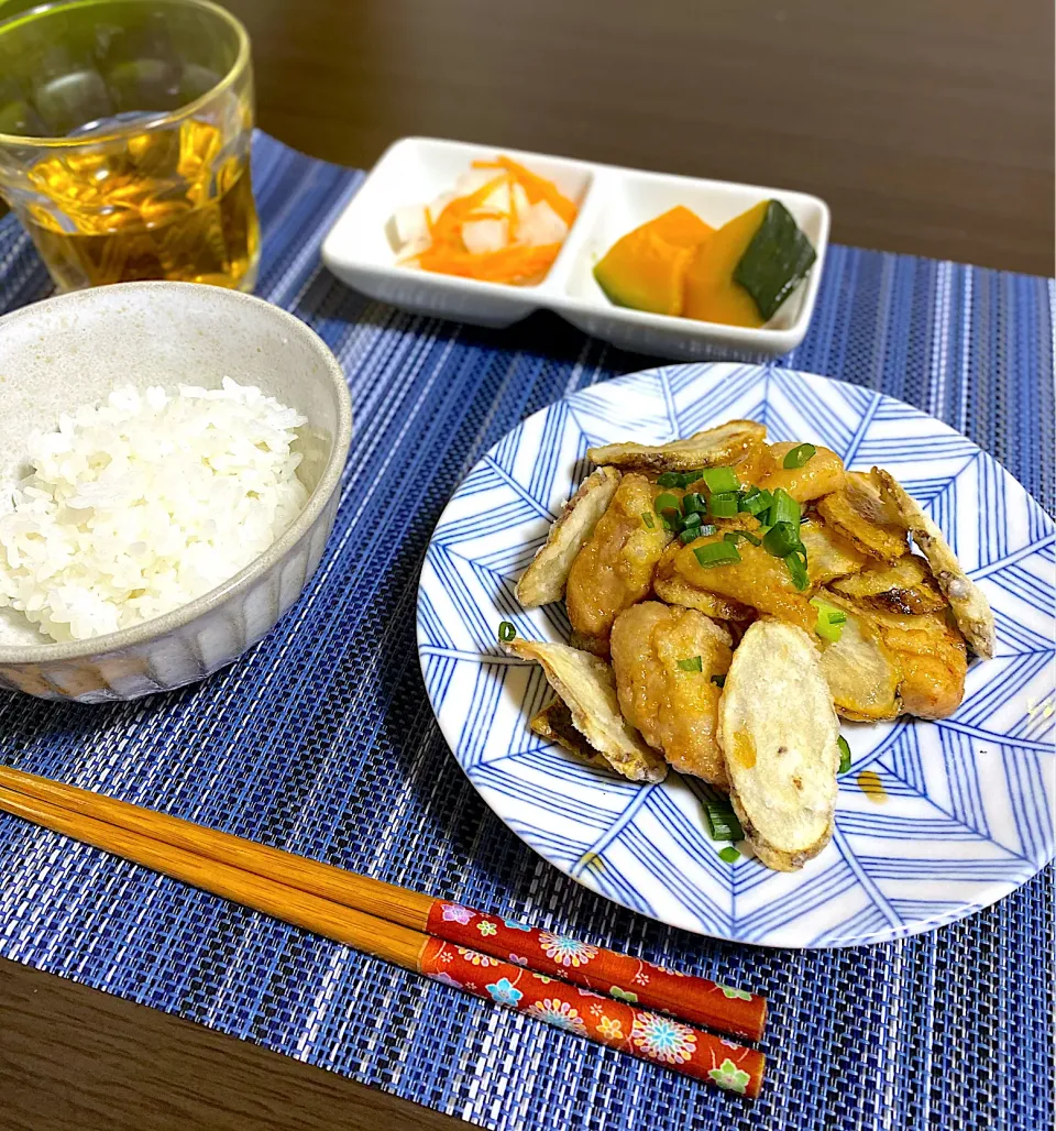 チキンゴボウ　南瓜煮　大根と人参のマリネ|ちぐあささん