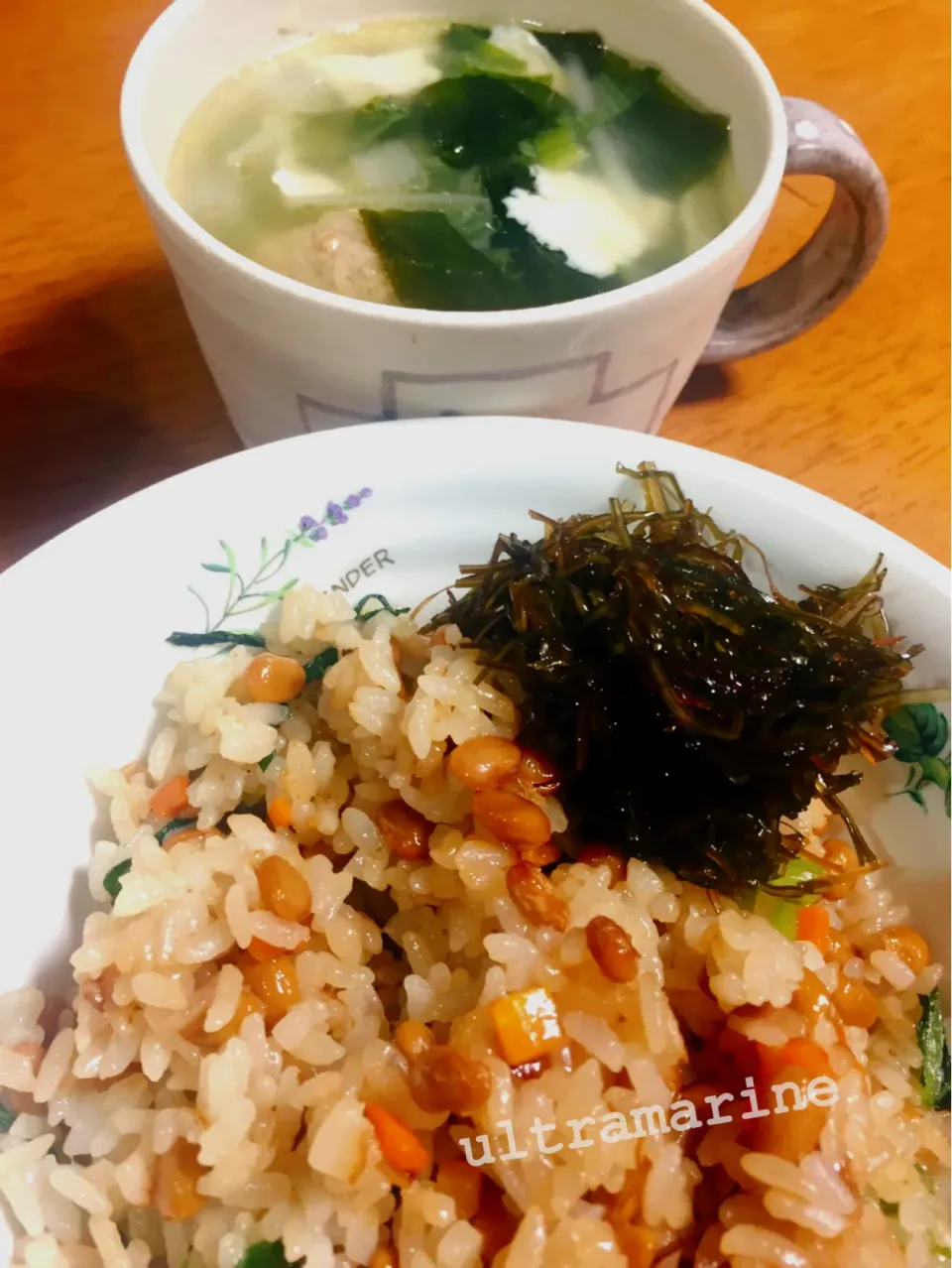 ＊納豆炒飯＋北海道のがごめ昆布♬＊|ultramarineさん