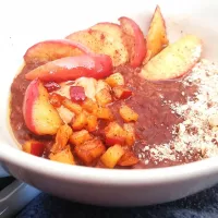 Snapdishの料理写真:chocolate oats, nectarines, apple|Cindyさん