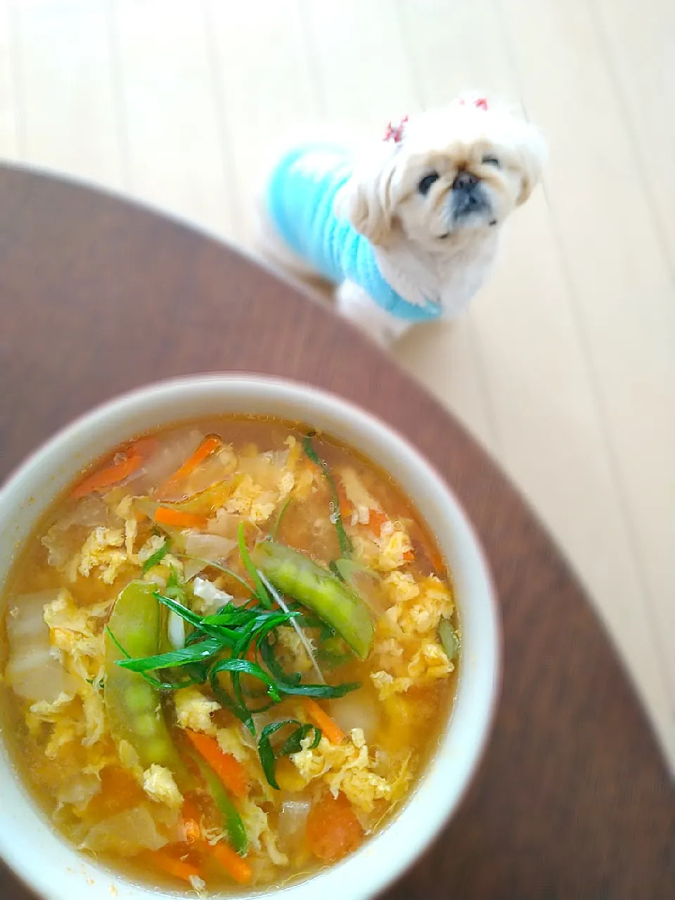 酸辣湯スープで昼ごはん！|まめころさん