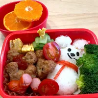 Snapdishの料理写真:スノーマンミッキー弁当@DEC|いにゃおみかんさん