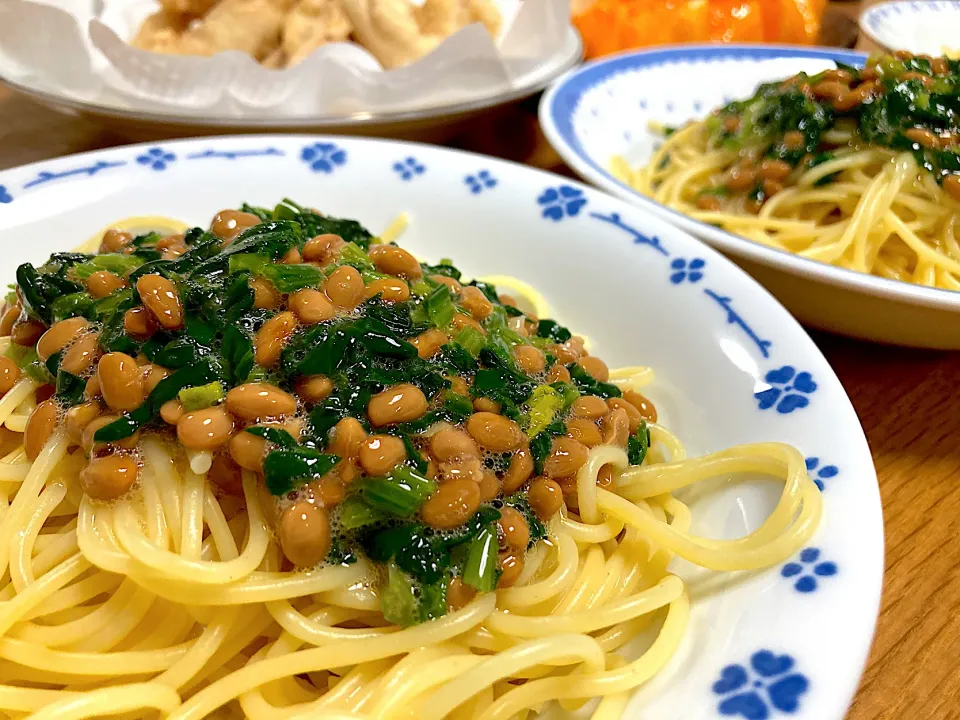 ＊納豆パスタの夕飯＊|＊抹茶＊さん