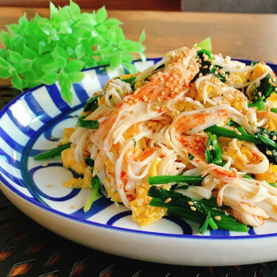 からあげビールさんの料理 簡単おつまみ♪ふんわり卵とほうれん草のこれうま!ペッパーナムル|ユッキーさん