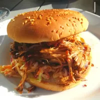 Snapdishの料理写真:pulled pork from the BBQ with a salad|Ronny Verplaetseさん