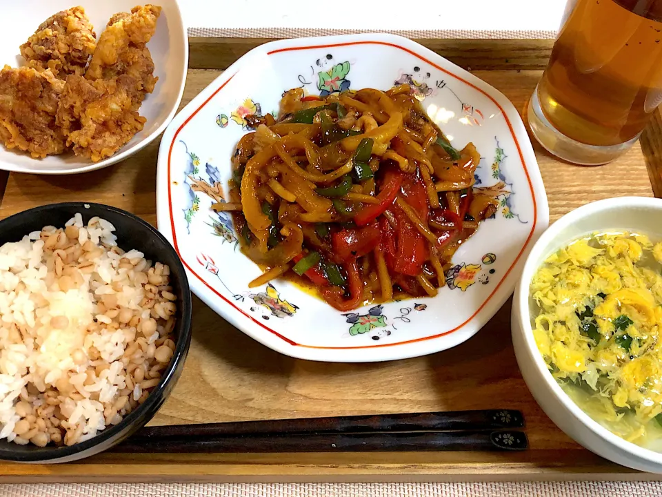 青椒肉絲　定食風|ひろさん