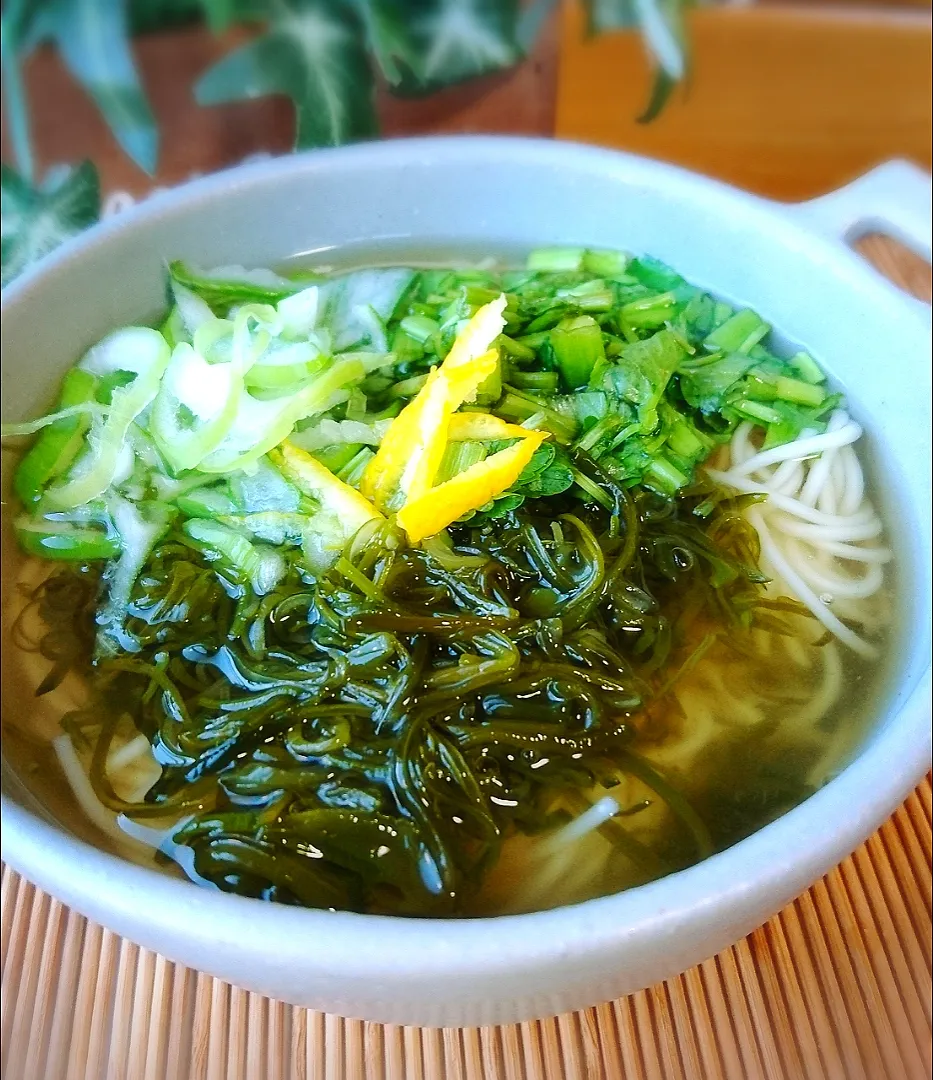 めかぶとせりの温麺|ポコさん