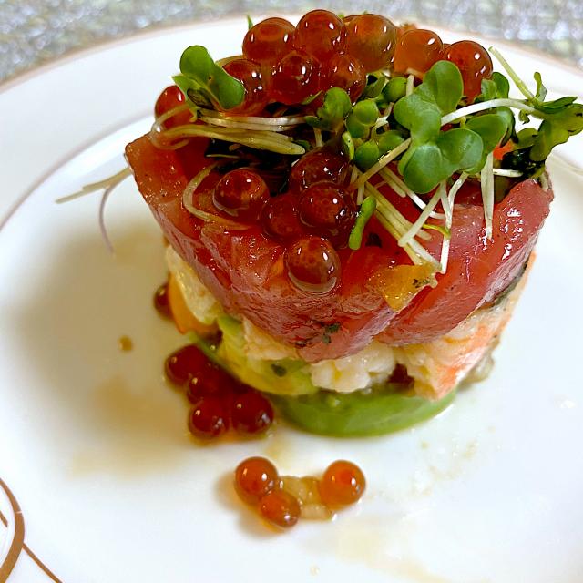 まぐろと海老とアボカドのタルタル/ぽっち | Snapdish[スナップ