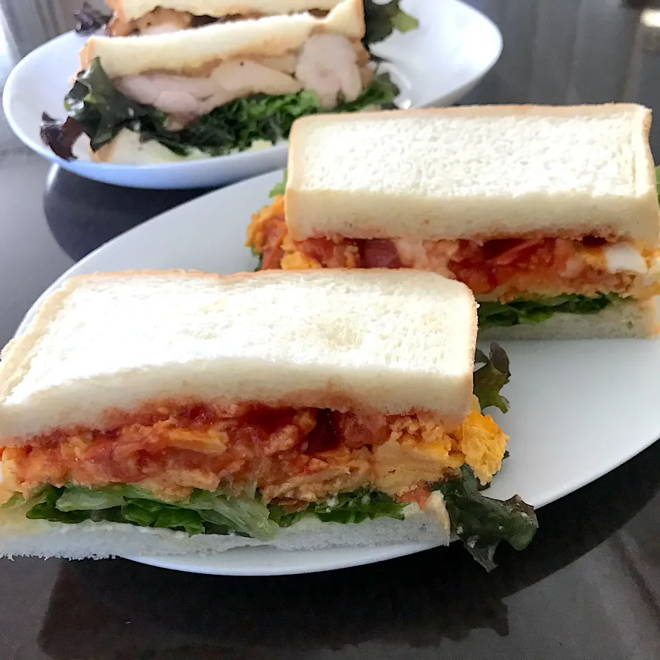 トマトオムレツ🍅サンドイッチ🥪|純さん