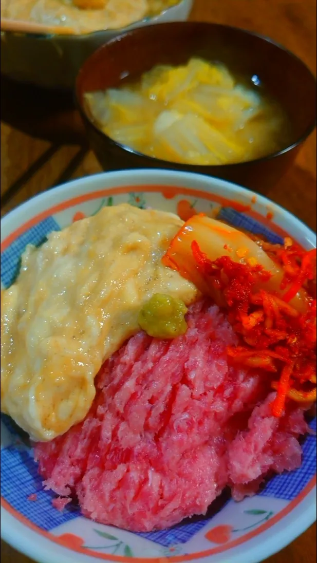 マグロのたたきやまかけキムチ丼🥰|メイメイda.さん