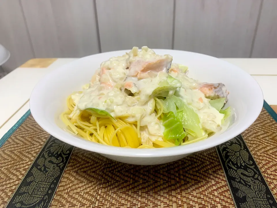 鮭とキャベツのクリームパスタ🍝|00shellyさん