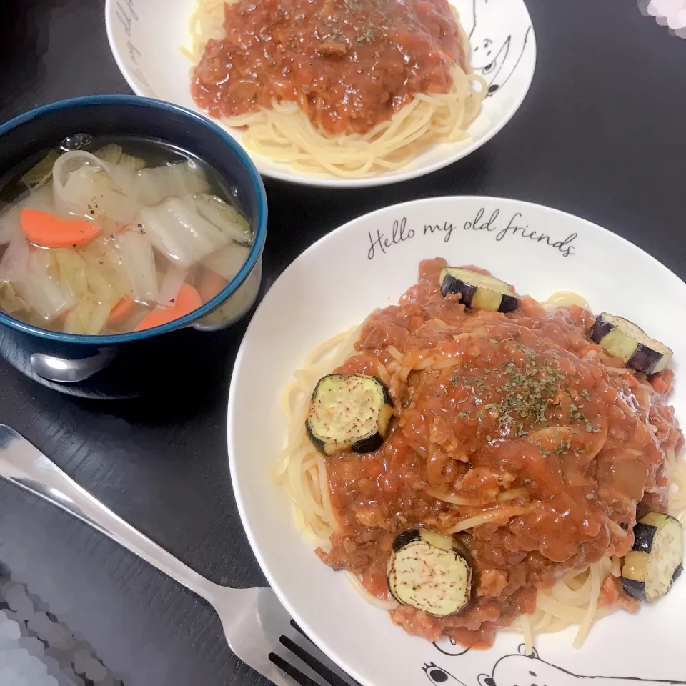 Snapdishの料理写真:ナスのミートスパゲッティ|おいもさん