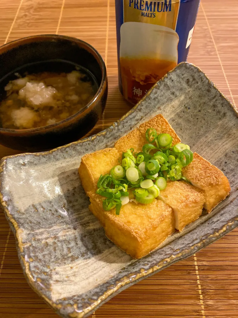 Snapdishの料理写真:天つゆで食べるカリカリ絹あげ|ぶりてりあさん