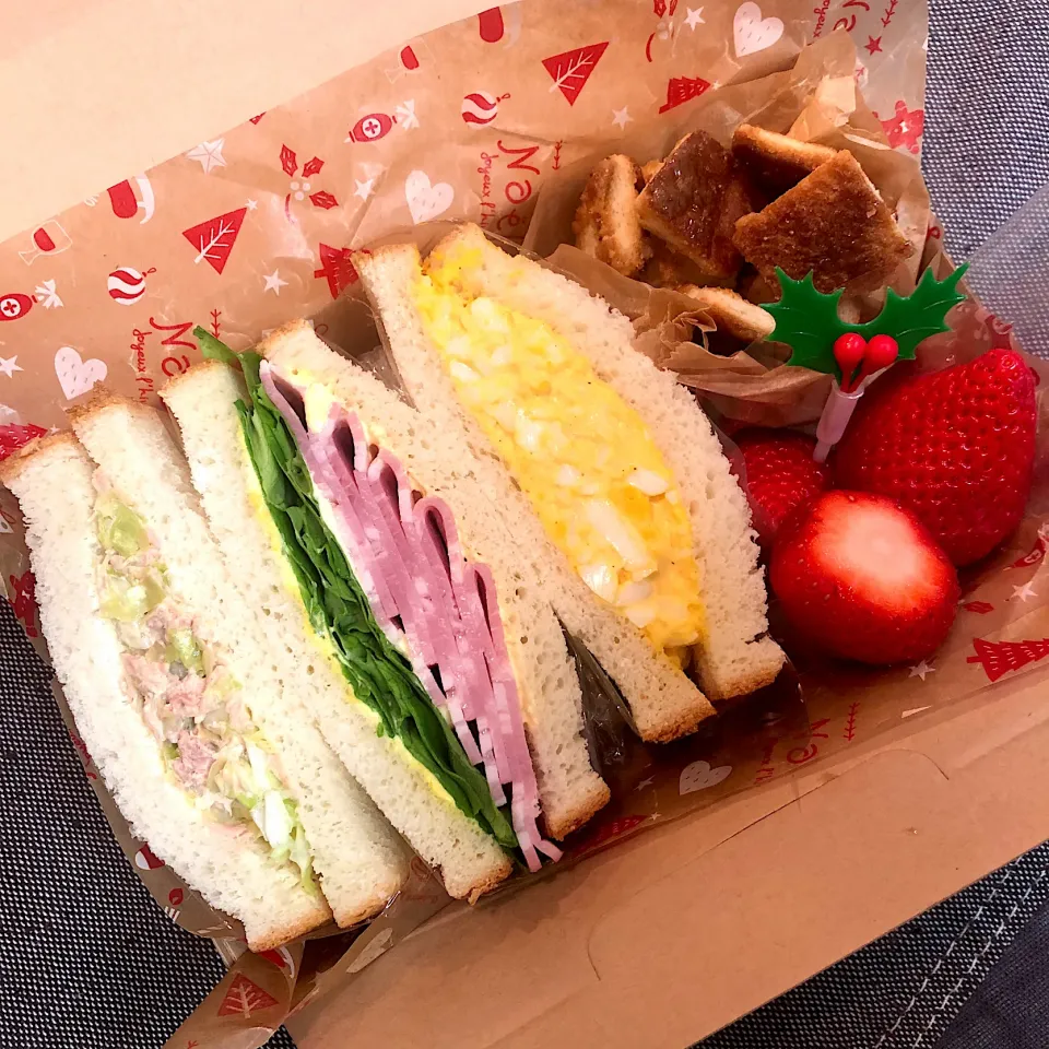 Snapdishの料理写真:サンドイッチ弁当|emichococo625さん