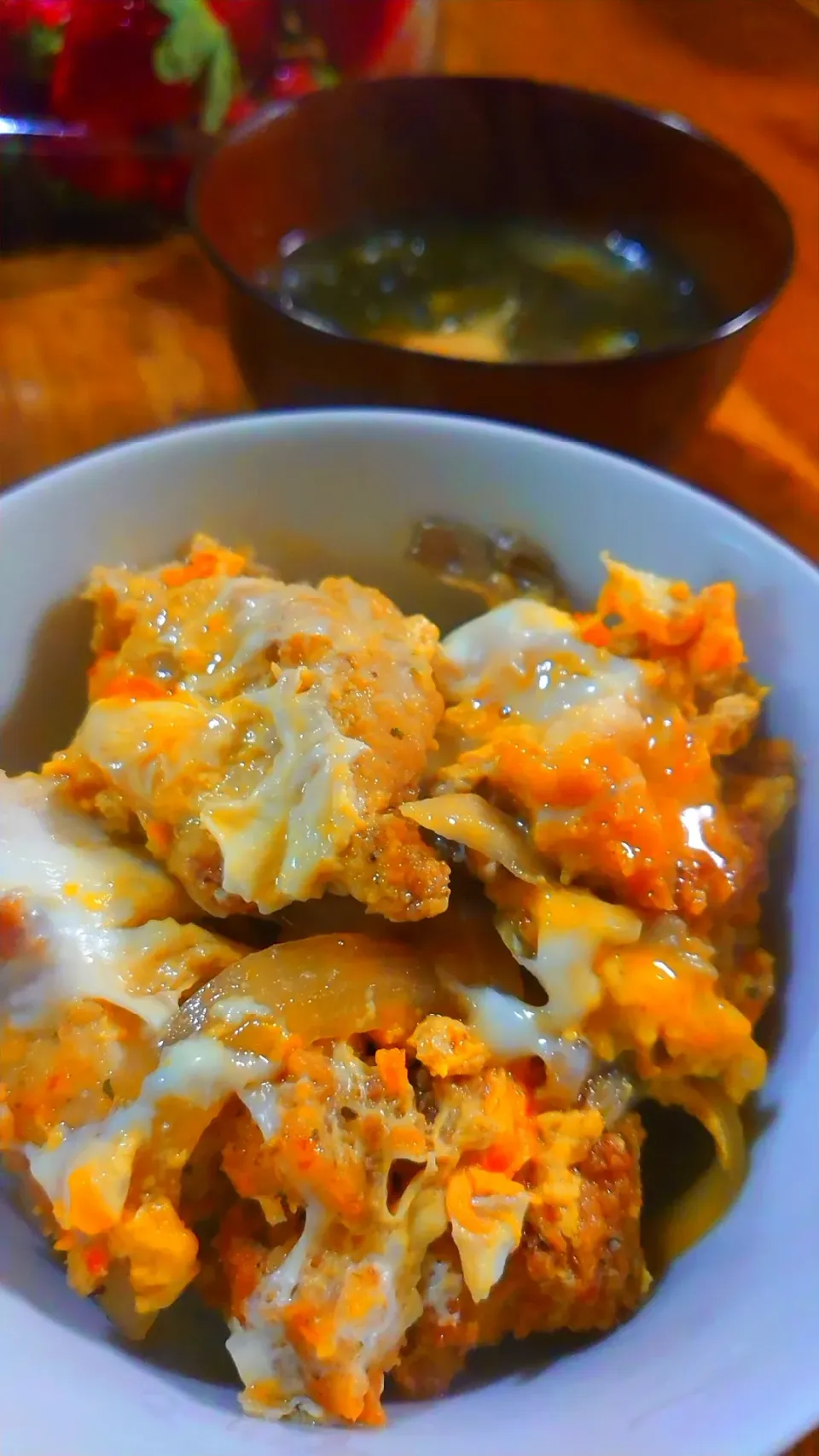 ハーブチキンの親子丼&お味噌汁🐥|メイメイda.さん