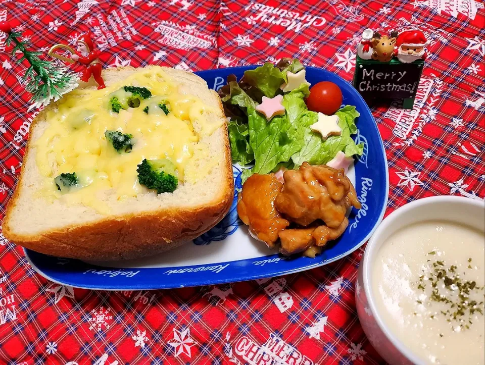 グラタンパンとひとくちローストチキン|バンビさん