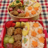 Snapdishの料理写真:旦那と次男弁当|yukariさん