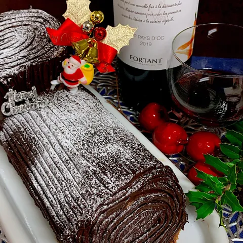 「フォルタン ガイア オーガニック 赤」を使ってみたSnapdishの料理・レシピ写真:bûche de Noël ブッシュドノエル