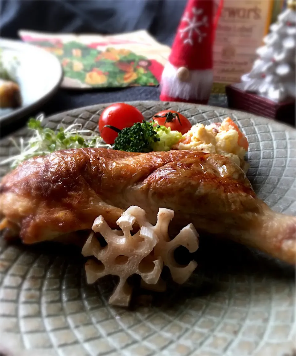 ＊2020クリスマス＊骨付きチキン＊きのこペースト＊♪( ´θ｀)＊|じゅんじゅんさん