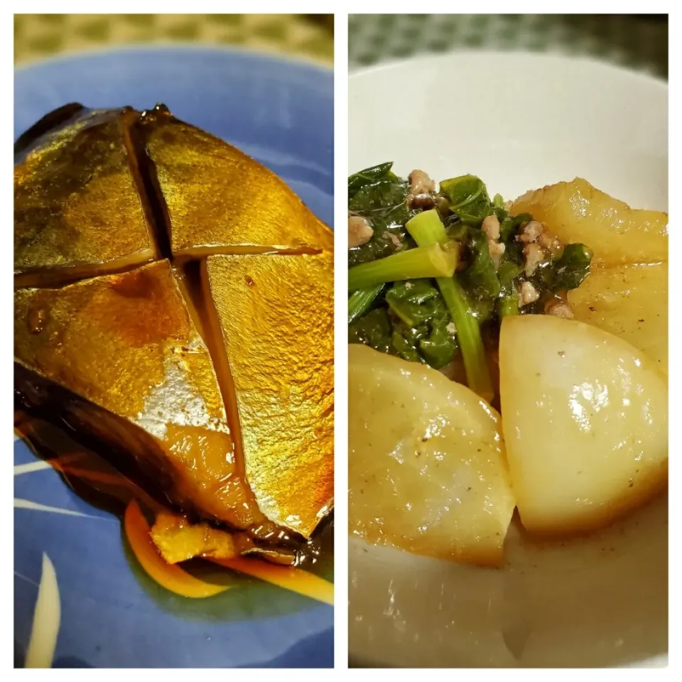 ・サバの煮付け　・カブと挽き肉のとろとろあんかけ|🍴ナッペKさん