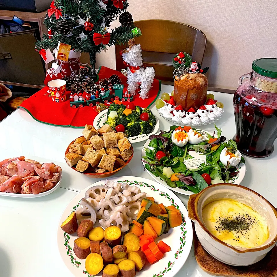 クリスマスイブはチーズフォンデュディナー🍽🫕🎄|Snow10さん