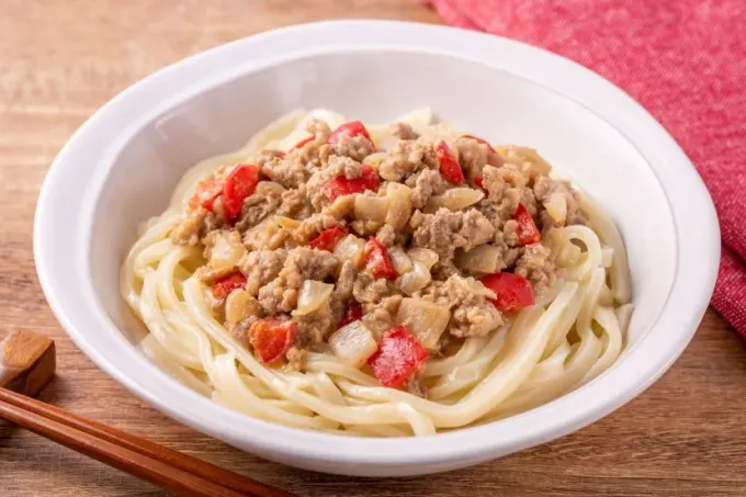 Snapdishの料理写真:【下味冷凍】冷凍肉みそうどん|マルコメ キッチンさん