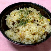 ベーコンとしめじの炊き込みご飯|釣り将軍さん