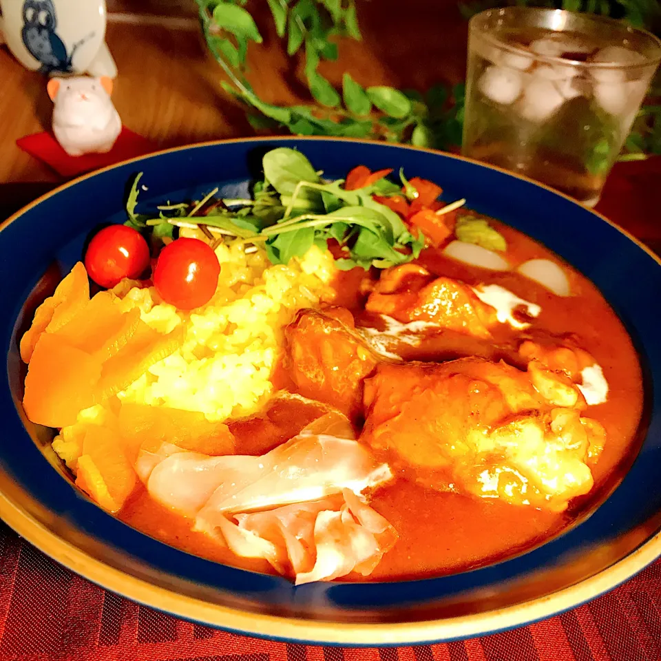 今夜は🍛🍗スパイシーバターチキンカレーですよ〜😋|Sの食卓さん