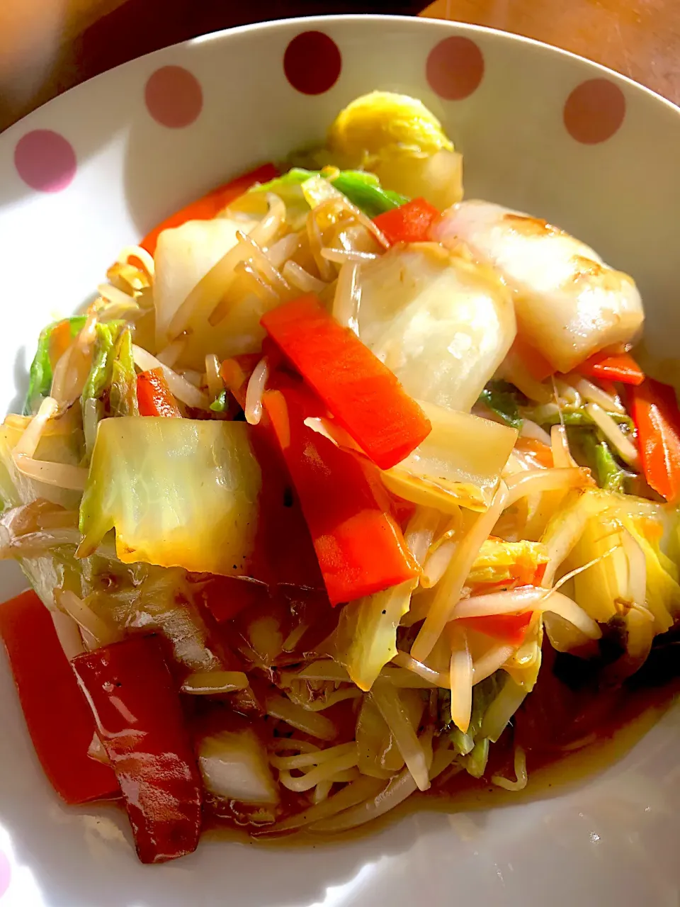 昨日のランチ、肉なし野菜あんかけ焼きそば|masaさん