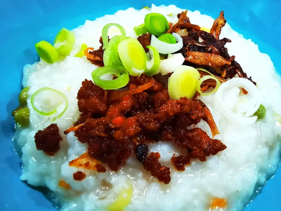 Plain porridge with sichuan style minced meat|Nerine by Eisyaramlanさん