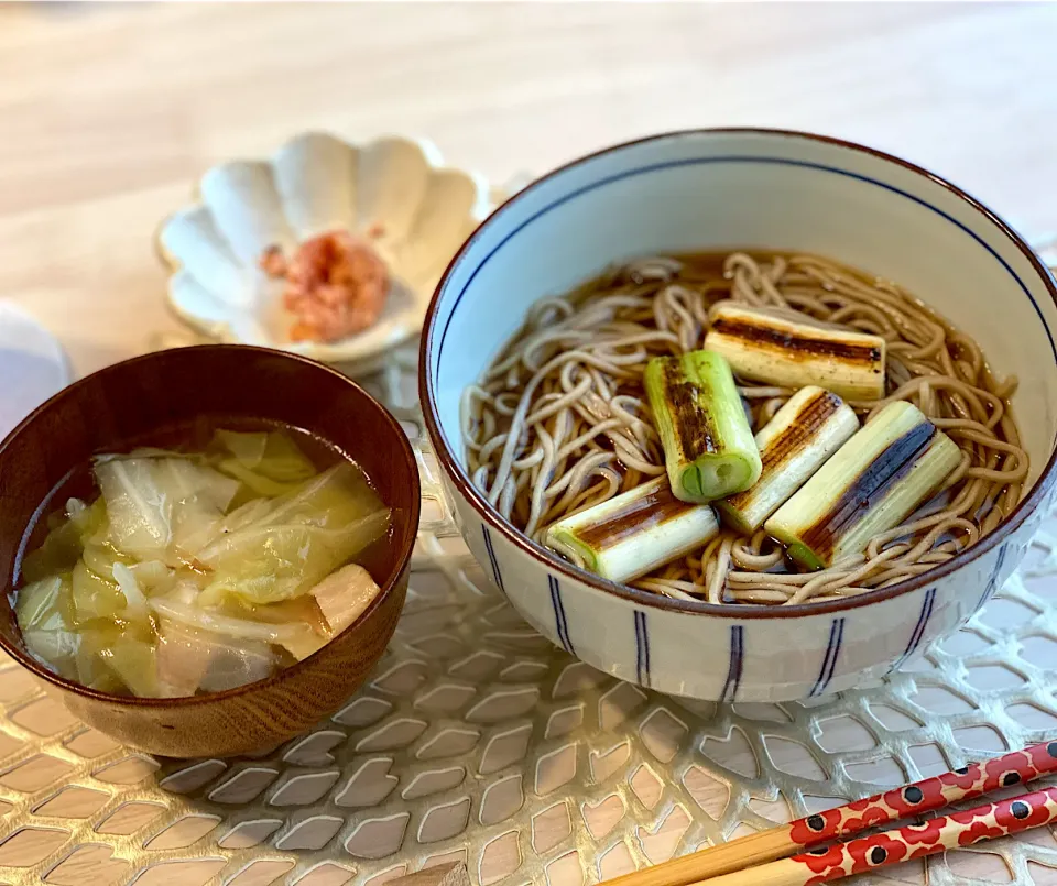 Snapdishの料理写真:焼き葱蕎麦|ひろさんとゆりさんさん