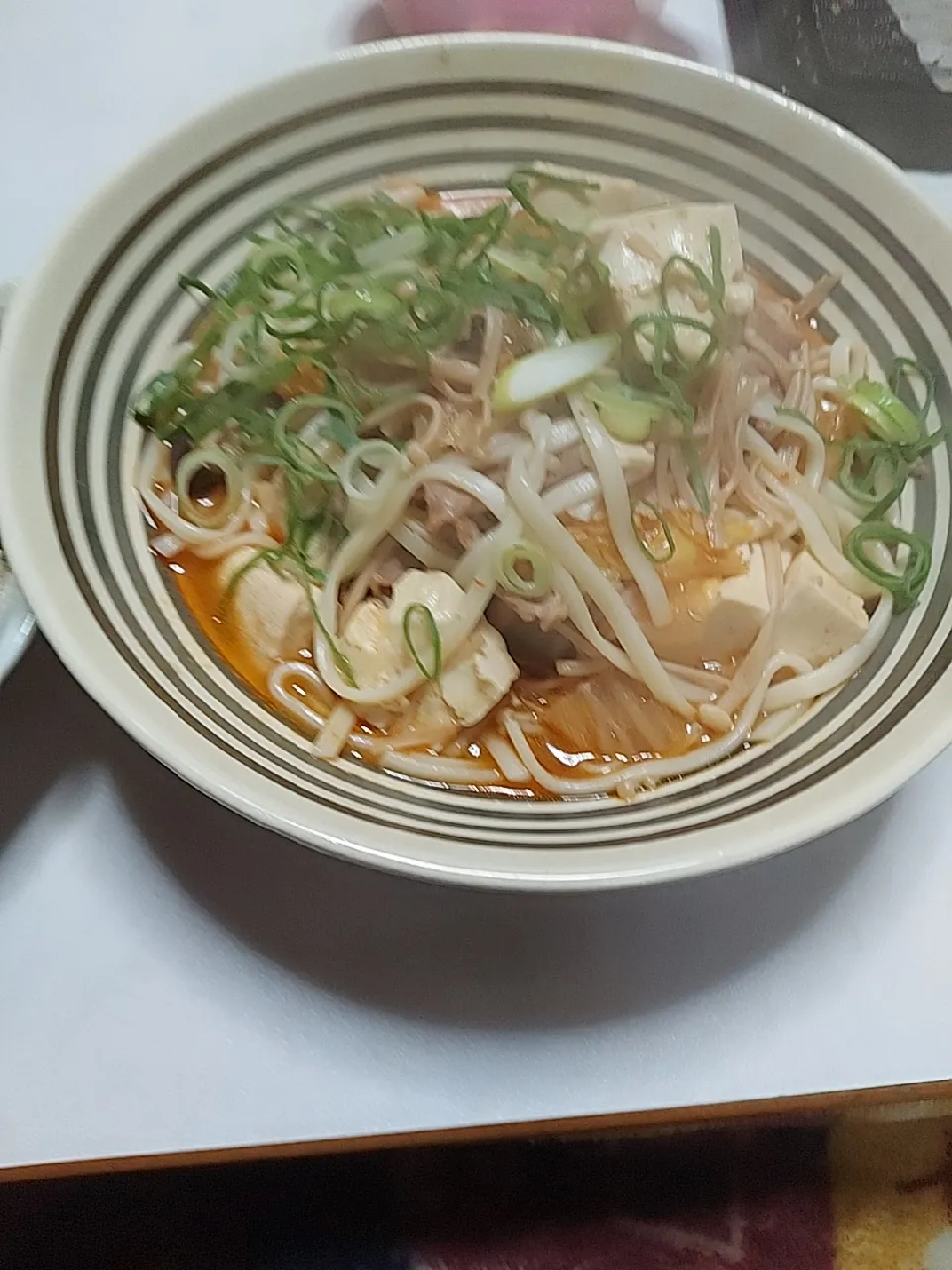 Snapdishの料理写真:キムチ味のうどん|Chie Hayashiさん